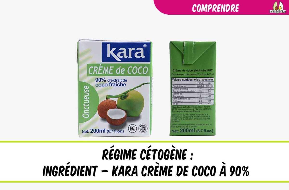 ingrédient du régime cétogène la crème de coco kara 90%
