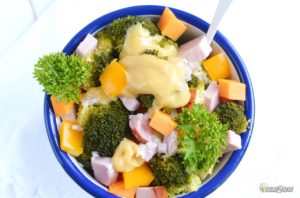 recette cétogène salade froide brocoli jambon mimolette mayonnaise