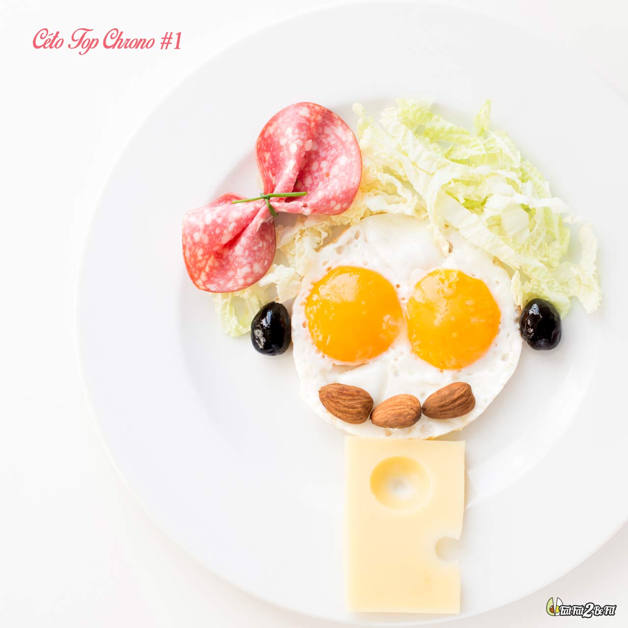 #01 œuf - chou chinois - olive noire - salami - amande - emmental